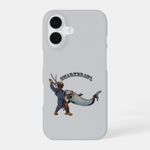 Vintage Diver Fighting a Shark Over a Lobster URM iPhone 16 Case