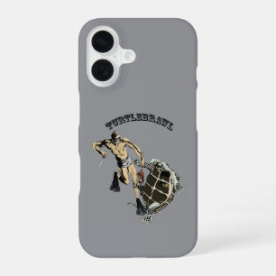 Vintage Diver Fighting a Turtle Over a Lobster URM iPhone 16 Case
