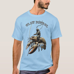 Vintage Diver Riding a Giant Clawed Lobster URM T-Shirt