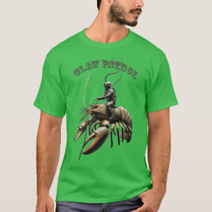 Vintage Diver Riding a Giant Clawed Lobster URM T-Shirt