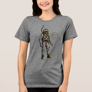 Vintage Diver Wearing a Mark V Diving Helmet URM Tri-Blend Shirt