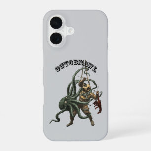 Vintage Diver with an Octopus and a Lobster URM iPhone 16 Case