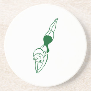 Vintage Diving Woman Coasters