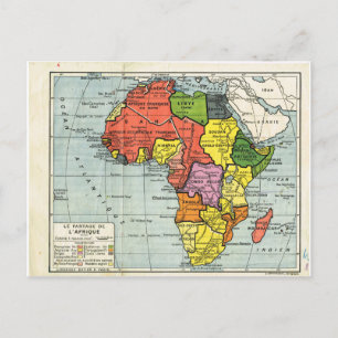 Vintage, Division of Africa, 1900, Map Postcard