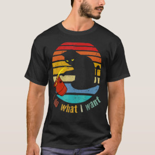 Vintage Do What I Want Black Cat Red Cup My Cat 3 T-Shirt