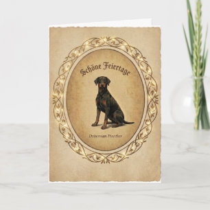 Vintage Doberman Christmas Card Schöne Feiertage
