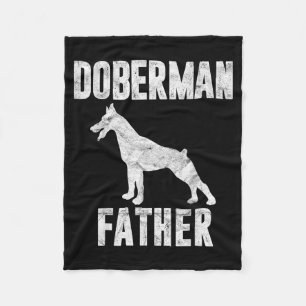 Vintage Doberman Dad Gift Dog Daddy Pinschers Fleece Blanket
