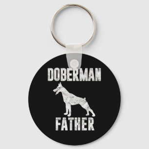 Vintage Doberman Dad Gift Dog Daddy Pinschers Key Ring