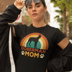 Vintage Doberman Dog Mum Sunset  T-Shirt