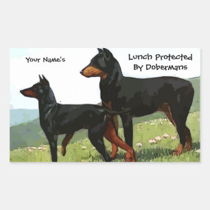 Vintage Doberman Lunch Protector Stickers