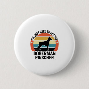 Vintage Doberman Pinscher Dog Lover Shirt Design 6 Cm Round Badge