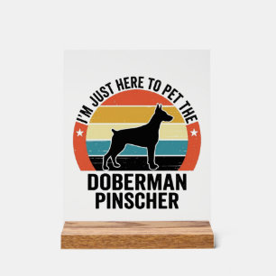 Vintage Doberman Pinscher Dog Lover Shirt Design Acrylic Sign