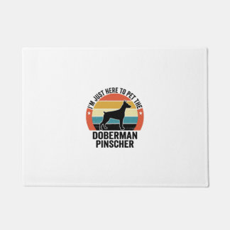 Vintage Doberman Pinscher Dog Lover Shirt Design Doormat