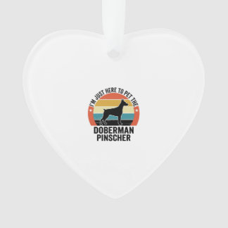 Vintage Doberman Pinscher Dog Lover Shirt Design Ornament