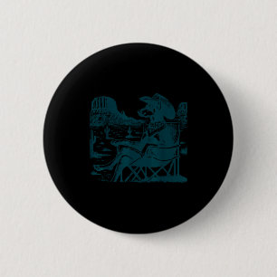 Vintage doberman ufo western cowboy funny dog 6 cm round badge