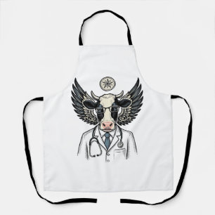 Vintage Doctor Cow Vector Shirt Design_1 Apron