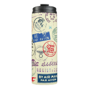 Vintage Document: Stamp Set Collection. Thermal Tumbler