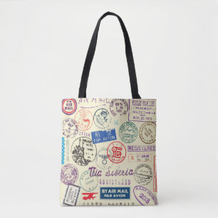 Vintage Document: Stamp Set Collection. Tote Bag