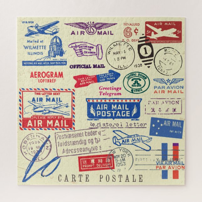 Vintage Document Stamp Set Design. Jigsaw Puzzle (Vertical)