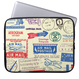 Vintage Document Stamp Set Design. Laptop Sleeve