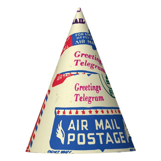 Vintage Document Stamp Set Design. Party Hat (Front)