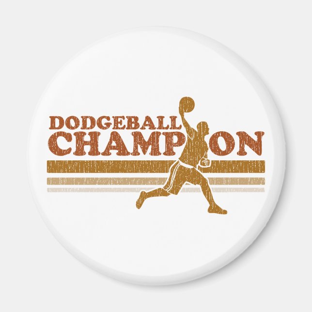 Vintage Dodgeball Champion Magnet (Front)
