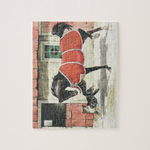 Vintage Dog and Horse Friends Jigsaw Puzzle