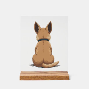 Vintage Dog Back View Illustration with Big Ears P Acrylic Sign