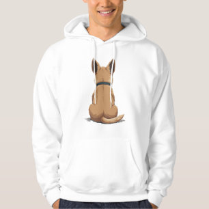 Vintage Dog Back View Illustration with Big Ears P Hoodie