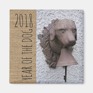 Vintage Dog Bell with Key Dog Year 2018 Magnet
