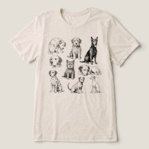 Vintage Dog Breed Collection Puppy Sketch