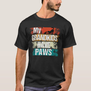 Vintage Dog Cat Grandmother My Grandkids Have Paws T-Shirt
