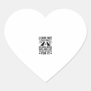 Vintage Dog Cat Religion Quote Pet Lover Design_1 Heart Sticker