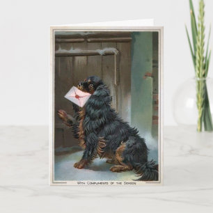 Vintage Dog Customisable Holiday Card