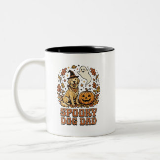 Vintage Dog Dad Halloween Graphic Two-Tone Coffee Mug