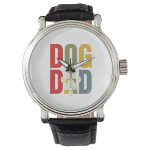 Vintage Dog Dad Paw Print Retro Typography Shirt_1 Watch