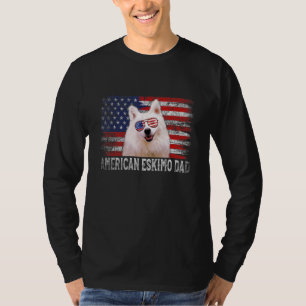 Vintage Dog Dad Retro American Eskimo Dad Father's T-Shirt