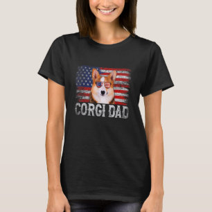 Vintage Dog Dad Retro Corgi Dad Father's Day T-Shirt