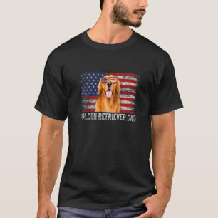 Vintage Dog Dad Retro Golden Retriever Dad Father' T-Shirt