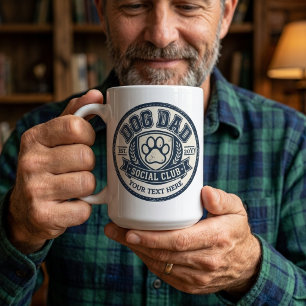 Vintage Dog Dad Social Club Personalised Coffee Mug