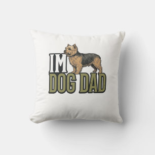 Vintage Dog Dad Terrier Engraving Shirt Design_1 Cushion