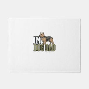 Vintage Dog Dad Terrier Engraving Shirt Design_1 Doormat