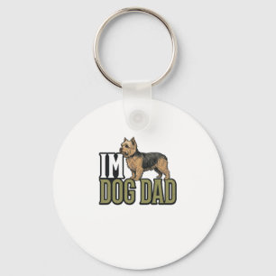 Vintage Dog Dad Terrier Engraving Shirt Design_1 Key Ring