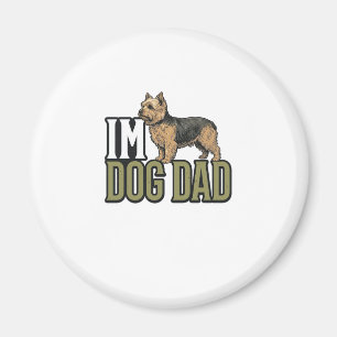 Vintage Dog Dad Terrier Engraving Shirt Design_1 Magnet