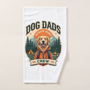 Vintage Dog Dads Outdoor Sports Crew Golden Retrie Hand Towel