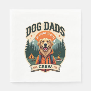 Vintage Dog Dads Outdoor Sports Crew Golden Retrie Napkin
