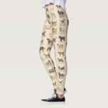 Vintage Dog Drawings Patterned Leggings<br><div class="desc">Collection of vintage dog drawings from the Dogs of the World trading card series issued in 1890 to promote Old Judge Cigarettes. Series of 50 card images are available in the public domain. Many familiar dog breeds including Basset Hound,  Saint Bernard,  Dachshund,  Pug,  Pekingese,  Bulldog,  and Great Dane.</div>