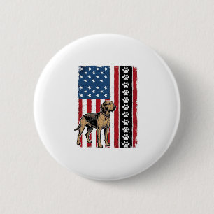 Vintage Dog Flag Paw Print Patriotic Shirt Design_ 6 Cm Round Badge
