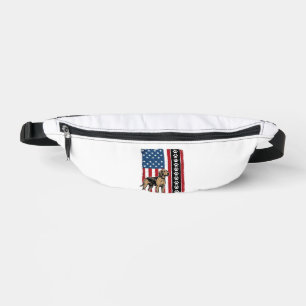 Vintage Dog Flag Paw Print Patriotic Shirt Design_ Bum Bags