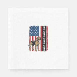 Vintage Dog Flag Paw Print Patriotic Shirt Design_ Napkin